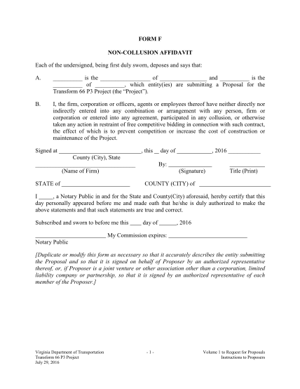 23 Completed Non Collusion Affidavit Free To Edit Download And Print 5116