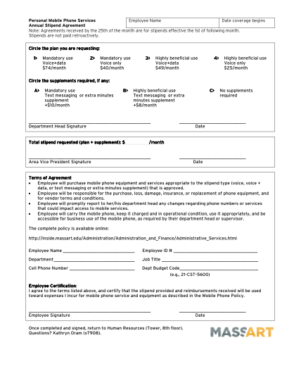 500772394-personal-mobile-phone-services-annual-stipend-agreement-inside-massart