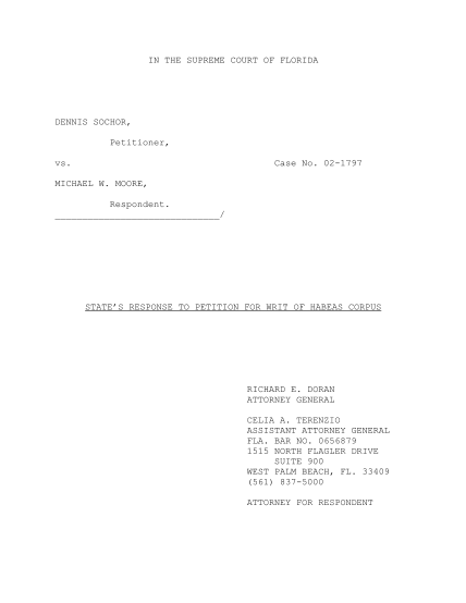 50141302-states-response-to-petition-for-writ-of-habeas-corpus-floridasupremecourt