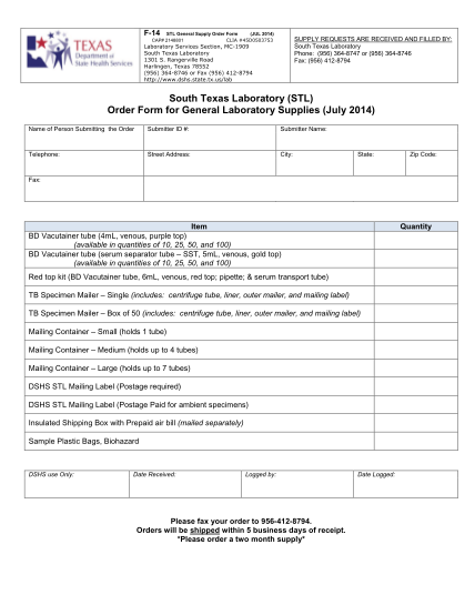 501717821-order-form-for-general-laboratory-supplies-texas-department-of-dshs-texas