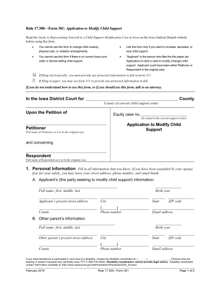 502531127-fl-17301-application-to-modify-child-support-only-rule-17300-form-301-iowacourts