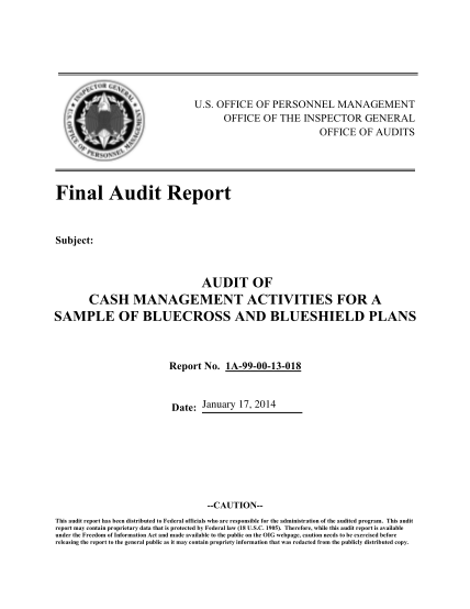 504941331-audit-of-cash-management-activities-for-a-sample-of-bluecross-and-opm