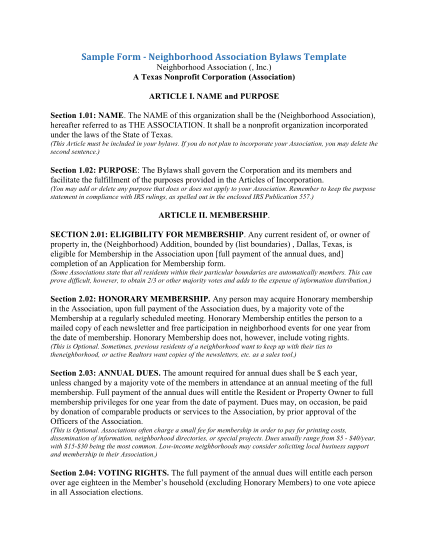 506253187-sample-form-neighborhood-association-bylaws-template-dallashomeownersleague