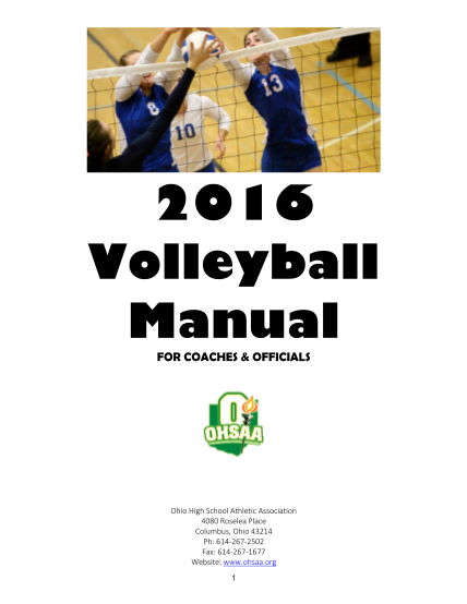 506637044-2016-volleyball-manual-ohio-high-school-athletic-association-ohsaa