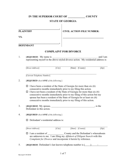 5087-fillable-fillable-answer-to-divorce-complaint-in-georgia-form