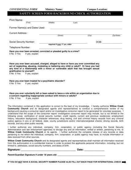 20 background check authorization form doc page 2 - Free to Edit, Download  & Print | CocoDoc
