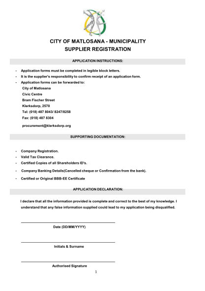 51013698-fillable-city-of-matlosana-municipality-supplier-registration-application-closing-date-form