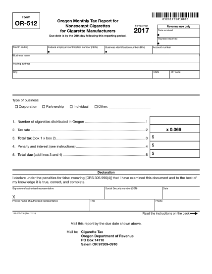 510144112-2017-form-or-512-oregon-monthly-tax-report-for-nonexempt-cigarettes-for-cigarette-manufacturers-150-105-016-oregon