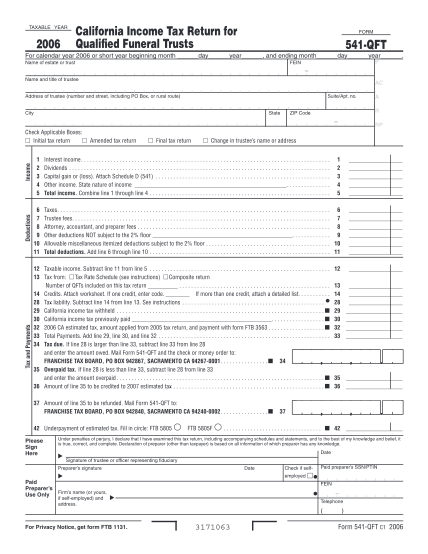 512648881-2006-california-income-tax-return-for-qualified-funeral-trusts-2006-form-541-qft
