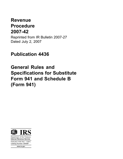 514256570-publication-4436-rev-07-2007-general-rules-and-specifications-for-substitute-form-941-and-schedule-b-form-941-irs