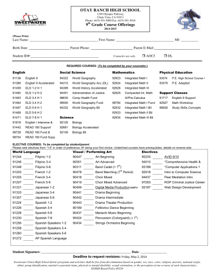 51455047-fillable-otay-ranch-high-school-schedule-form