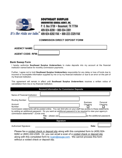 51463934-commission-direct-deposit-form-agency-name-agent