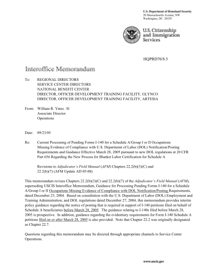 51483-i140_092305-current-processing-of-pending-forms-i-140-for--uscis-immigration--adjustment-of-status-forms-petitions-and-applications-uscis