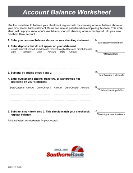 20 checking account reconciliation worksheet - Free to Edit, Download