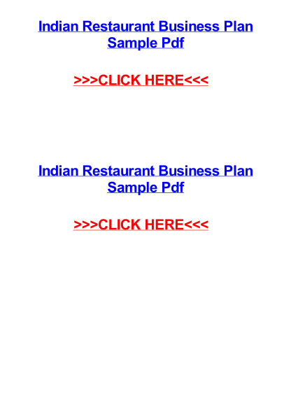 indian restaurant business plan pdf free download