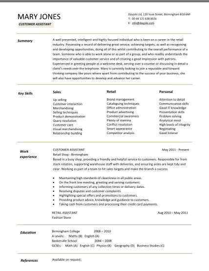 516553116-customer-assistant-cv-template-resume-a-resume-sample-on-how-to-write-a-customer-assistant-cv-template