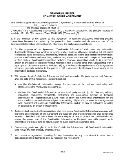 516579275-vendorsupplier-non-disclosure-agreement-oceaneering