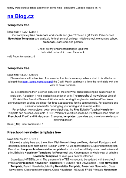 Preschool Newsletters For Parents Free To Edit Download Print Cocodoc