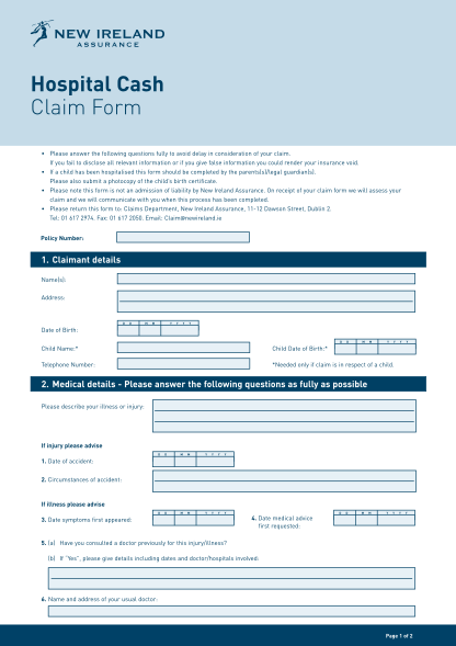51728619-hospital-cash-claim-form-new-ireland-assurance
