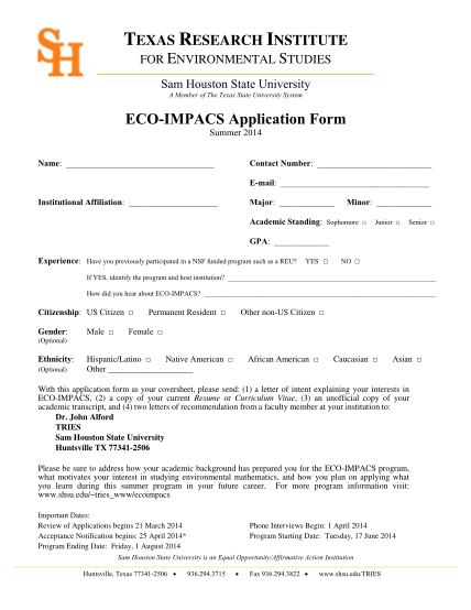 51905646-eco-impacs-application-form-sam-houston-state-university-shsu