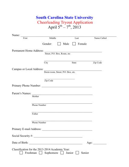 51909319-south-carolina-state-university-cheerleading-tryout-application-april-5th-7th-2013-name-first-middle-gender-last-male-name-called-female-permanent-home-address-street-p-scsu
