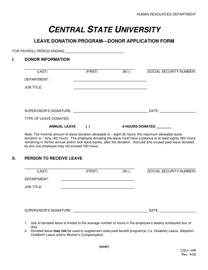25 Annual Leave Leave Donation Form Page 2 Free To Edit Download