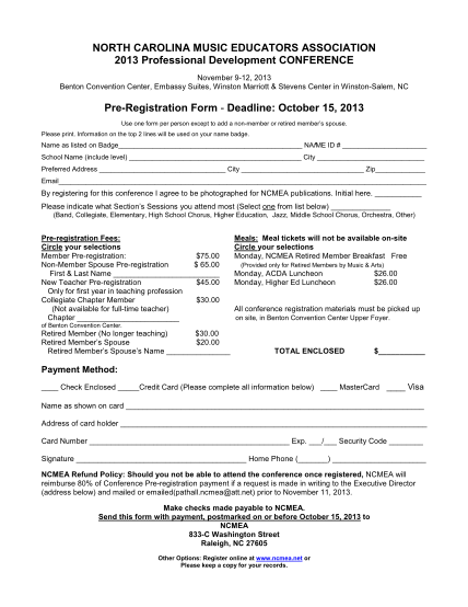 52069560-2013-ncmea-conference-pre-registration-formdoc-ncmea