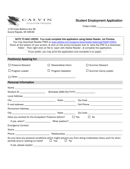 52076252-student-employment-application-today-s-date-1750-east-beltline-ave-se-grand-rapids-mi-49546-note-to-mac-users-you-must-complete-this-application-using-adobe-reader-not-preview-calvin