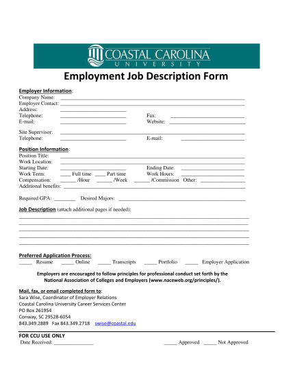 52089803-employer-job-description-form-coastal-carolina-university-coastal