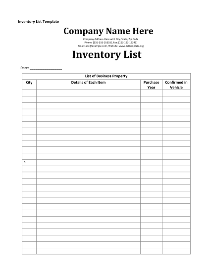 54 household inventory list for moving page 3 - Free to Edit, Download ...