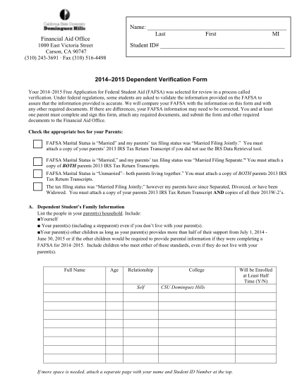 52348737-2014-2015-dependent-verification-form-financial-aid-office-name