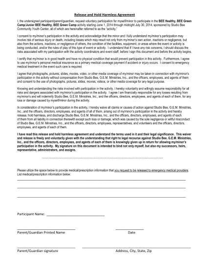 84 Intermediate Form Hold Harmless Agreement Free To Edit Download 