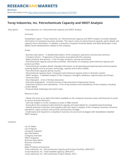 52854785-toray-industries-inc-petrochemicals-capacity-and-swot-analysis