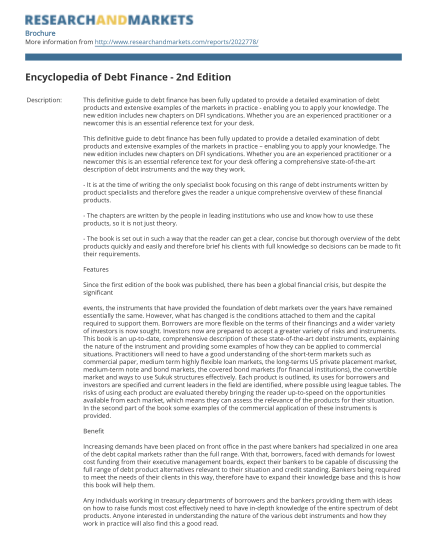 52891400-encyclopedia-of-debt-finance-2nd-edition