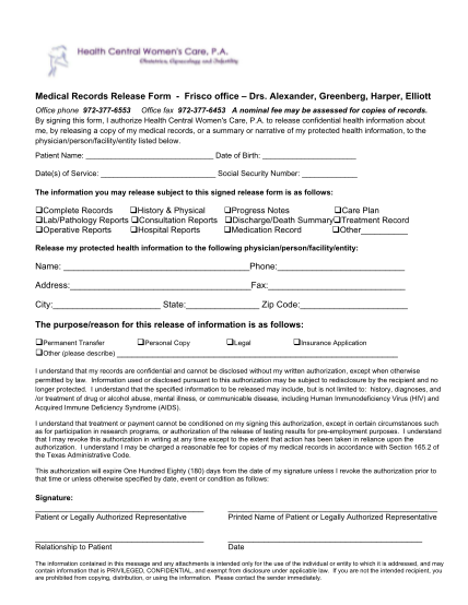 53055108-medical-records-release-form-frisco-office-health-central-obgyn