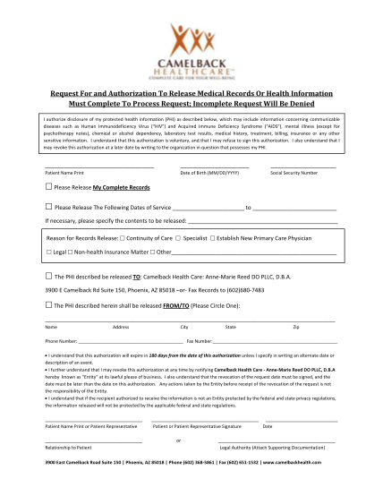 53055369-medical-records-release-camelback-family-health-care