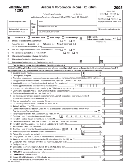 53156158-print-arizona-form-reset-form-2005-arizona-s-corporation-income-tax-return-120s-for-taxable-year-beginning-original-and-ending-mail-to-arizona-department-of-revenue-po-box-29079-phoenix-az-85038-9079-name-business-telephone-number
