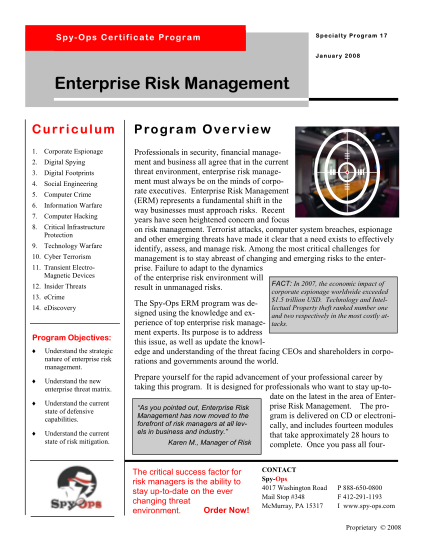 53438748-specialty-cd-17-enterprise-risk-management-fly-sheet-spy-ops