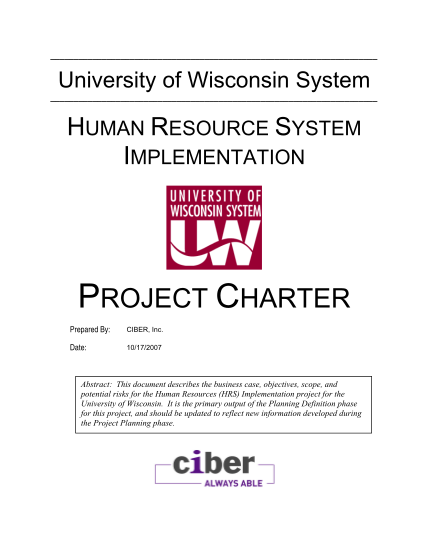 5356417-project-charter-document-uwsa-common-systems-university-of-cs-uwsa