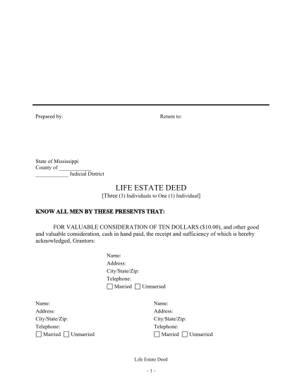 5359757-mississippi-warranty-deed-for-three-individuals-to-one-individual-subject-to-life-estate