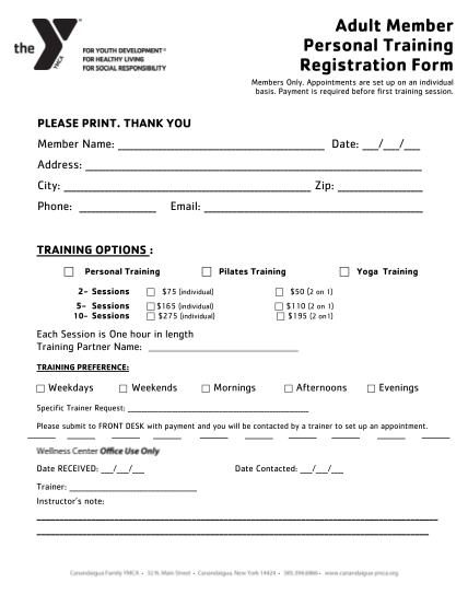 Fitness Assessment Form Personal Trainer Pdf