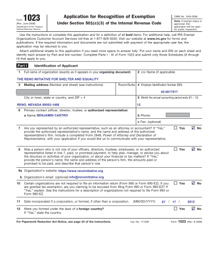 53734080-irs-form-1023-application-the-reno-initiative-for-shelter-and-renoinitiative