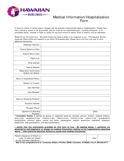 53783650-fillable-hawaiian-airlines-medical-informationhospitalization-form