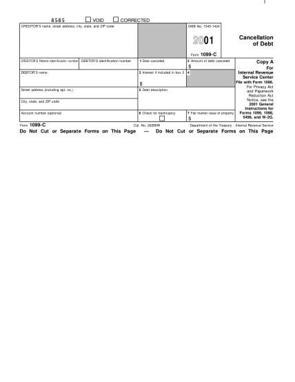 5401734-f1099c-2001-cancellation-of-debt---irs-other-forms-irs