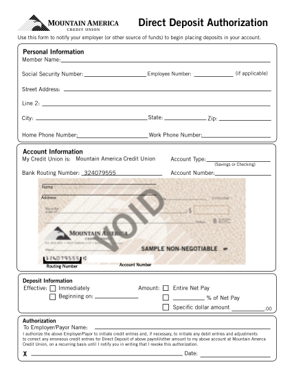 23 direct deposit authorization form bank of america - Free to Edit ...