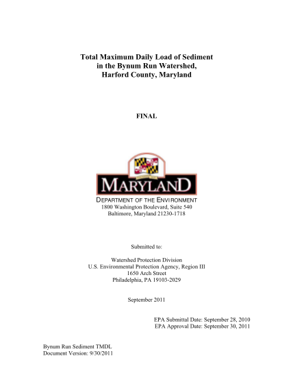 54231082-total-maximum-daily-load-of-sediment-in-the-bynum-run-mde-maryland