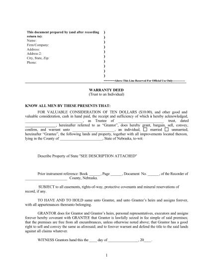 80 microsoft word warranty deed template page 4 - Free to Edit ...