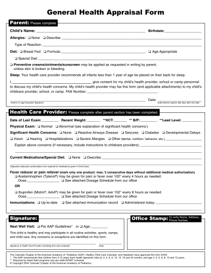 54604429-general-health-appraisal-form-colorado-state-university-hdfs-chhs-colostate