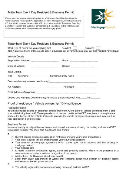 54668358-fillable-event-day-parking-permit-tottenham-form-haringey-gov