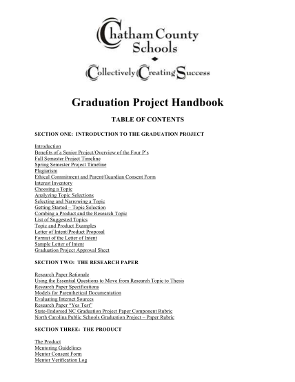 55155665-graduation-project-handbook-chatham-county